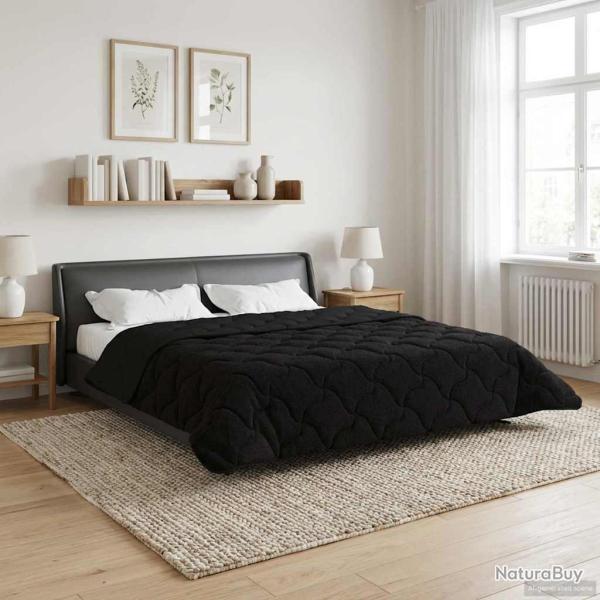 Duvet d'hiver Noir 200 x 220 cm Microfibre et polaire Teddy