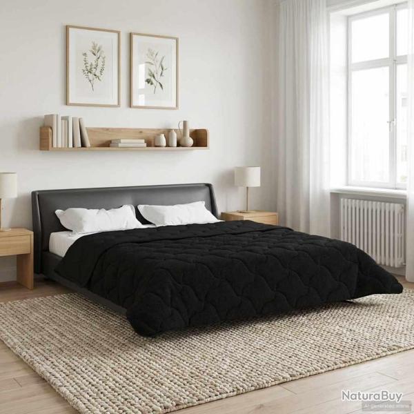 Duvet d'hiver Noir 220 x 260 cm Microfibre et polaire Teddy