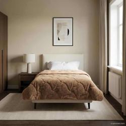 Duvet d'hiver Taupe 135 x 200 cm Microfibre et polaire Teddy