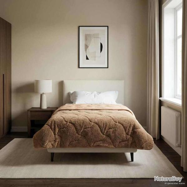 Duvet d'hiver Taupe 135 x 200 cm Microfibre et polaire Teddy