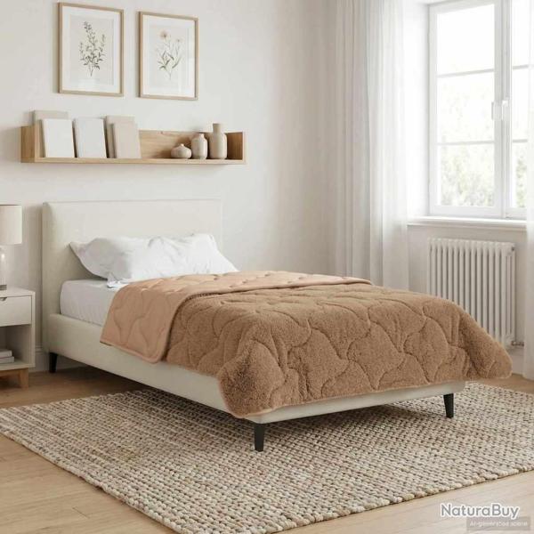 Duvet d'hiver Taupe 140 x 220 cm Microfibre et polaire Teddy