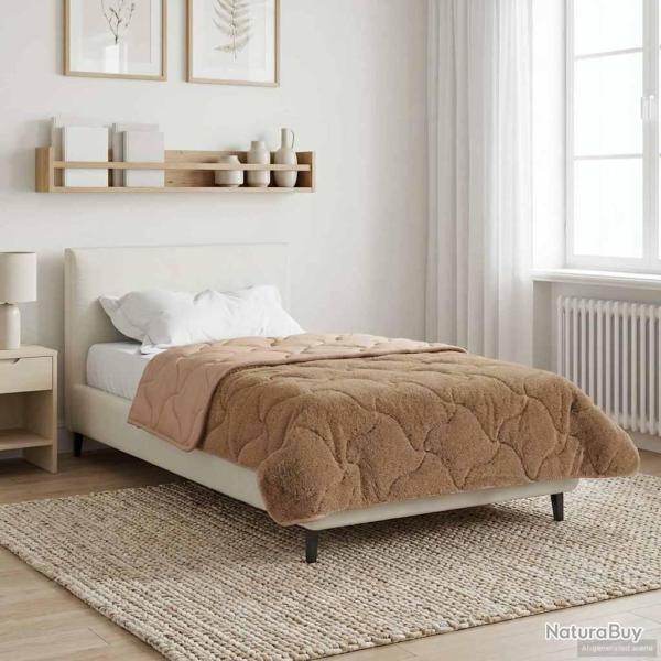 Duvet d'hiver Taupe 155 x 200 cm Microfibre et polaire Teddy