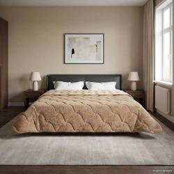 Duvet d'hiver Taupe 200 x 200 cm Microfibre et polaire Teddy