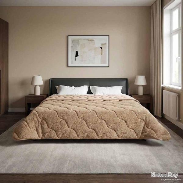 Duvet d'hiver Taupe 200 x 200 cm Microfibre et polaire Teddy