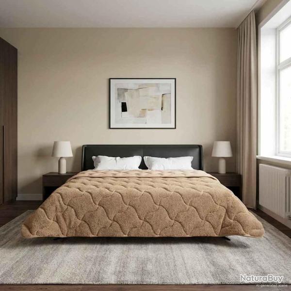 Duvet d'hiver Taupe 200 x 240 cm Microfibre et polaire Teddy