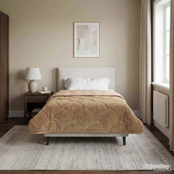 Duvet d'hiver Taupe 135 x 220 cm Microfibre et polaire Teddy