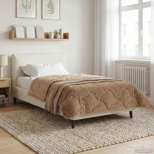 Duvet d'hiver Taupe 155 x 220 cm Microfibre et polaire Teddy