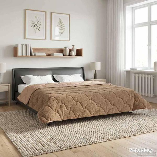 Duvet d'hiver Taupe 220 x 240 cm Microfibre et polaire Teddy