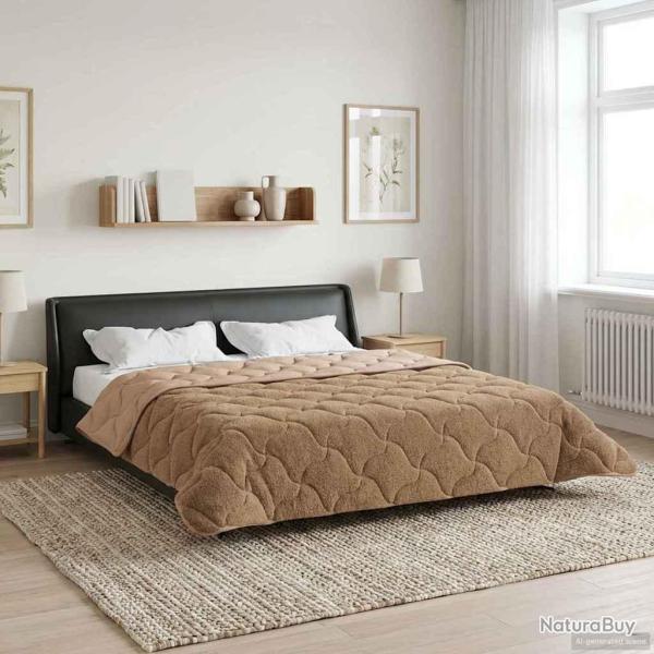 Duvet d'hiver Taupe 220 x 260 cm Microfibre et polaire Teddy