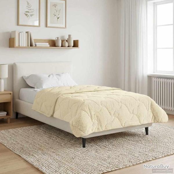 Duvet d'hiver Cr�me 135 x 200 cm Microfibre et polaire Teddy