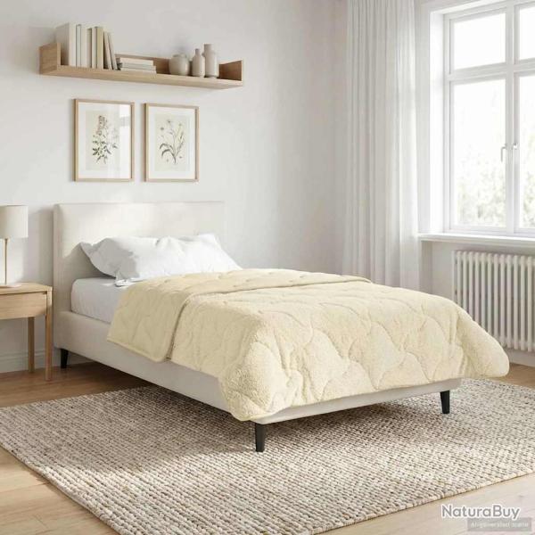 Duvet d'hiver Cr�me 140 x 200 cm Microfibre et polaire Teddy