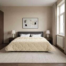 Duvet d'hiver Cr&egrave;me 200 x 240 cm Microfibre et polaire Teddy