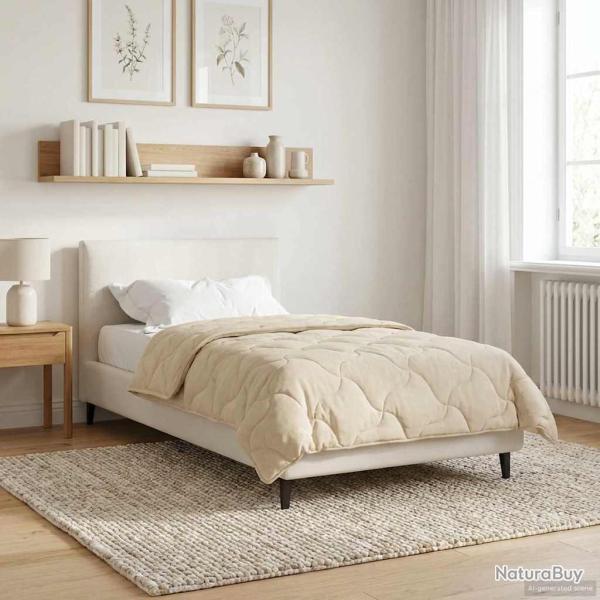 Duvet d'hiver Cr�me 135 x 220 cm Microfibre et polaire Teddy