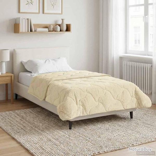 Duvet d'hiver Cr�me 155 x 220 cm Microfibre et polaire Teddy
