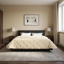 Duvet d'hiver Cr&egrave;me 220 x 240 cm Microfibre et polaire Teddy