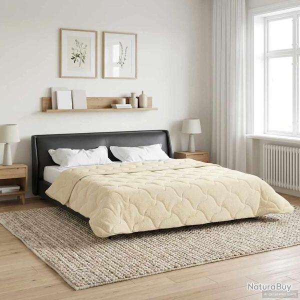 Duvet d'hiver Cr�me 220 x 260 cm Microfibre et polaire Teddy