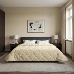 Duvet d'hiver Cr&egrave;me 240 x 260 cm Microfibre et polaire Teddy