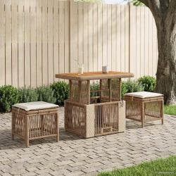 Ensemble de salle &agrave; manger pour 3 pcs Beige et cr&egrave;me