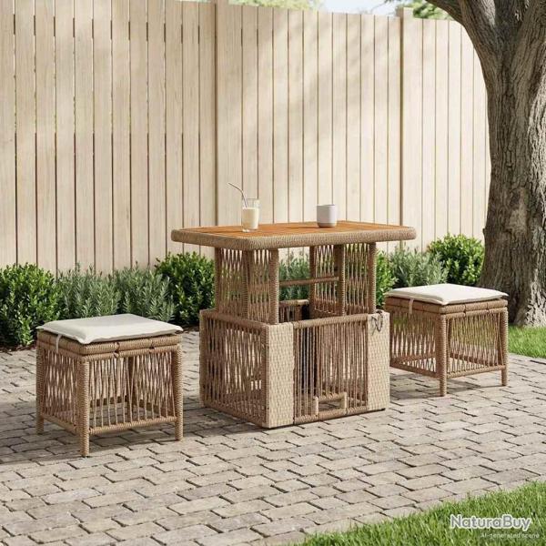 Ensemble de salle � manger pour 3 pcs Beige et cr�me