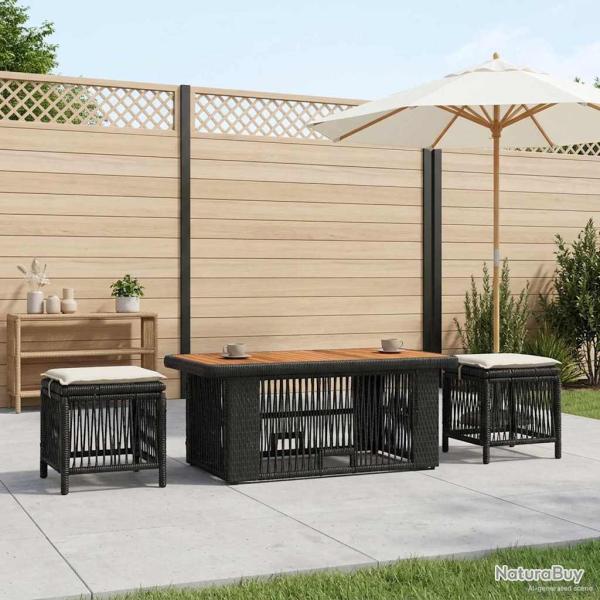Ensemble de salle � manger pour 4 pcs Noir et Cr�me