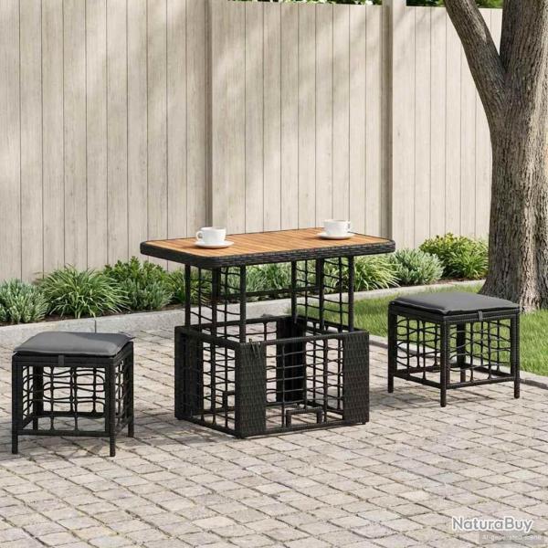 Ensemble de salle � manger pour 3 pcs Noir et gris