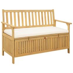 Banc de rangement avec coussin avec stockage 120 x 63 x 84 cm
