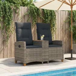 Banc inclinable avec table Gris et Gris fonc&eacute; 126 x 65 x 112 cm