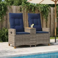 Banc inclinable avec table Gris et bleu marine polyrotin