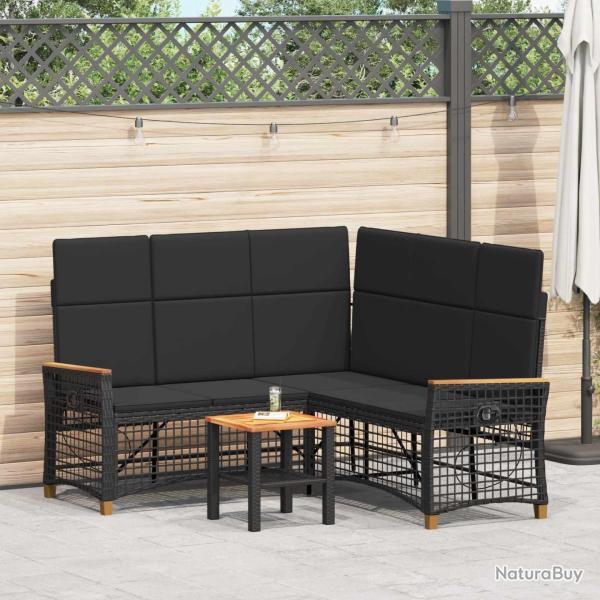 Ensemble de canap�s inclinables de R�glable Noir