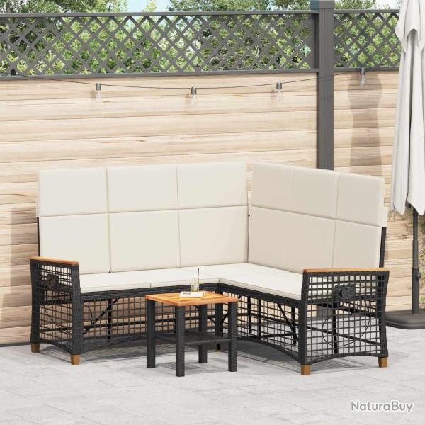 Ensemble de canap�s inclinables de Noir et blanc cr�me