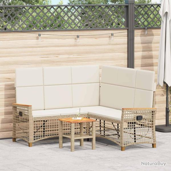 Ensemble de canap�s inclinables de Beige et blanc cr�me