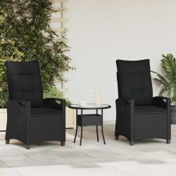 Chaise de 2 pcs Noir 56 x 64 x 94 cm Acier et Polyester