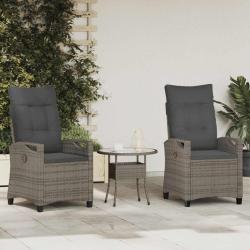 Chaise de 2 pcs Gris et Gris fonc&eacute; 56 x 60 x 112 cm