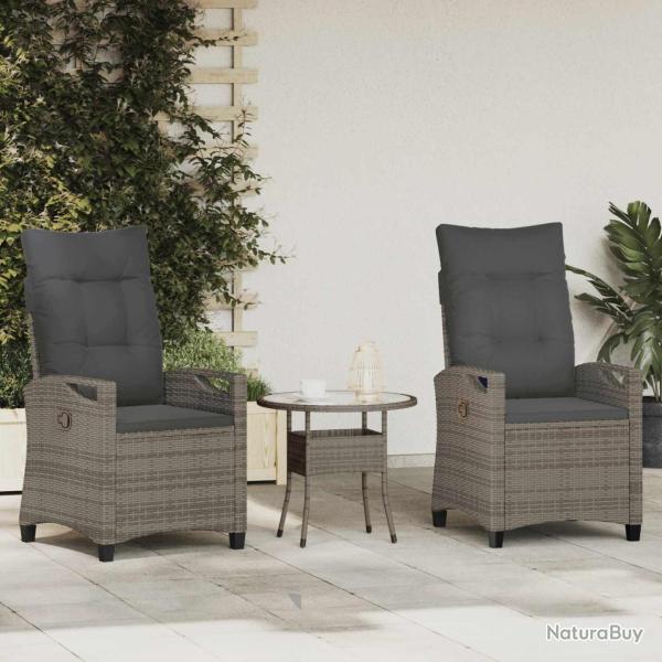 Chaise de 2 pcs Gris et Gris fonc� 56 x 60 x 112 cm