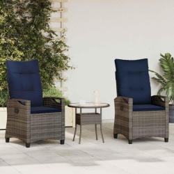 Chaise de 2 pcs gris et bleu marine 56 x 60 x 112 cm