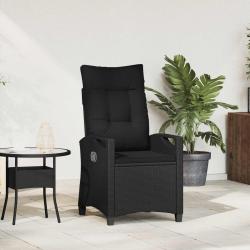Chaise de inclinable Noir 56 x 60 x 112 cm polyrotin