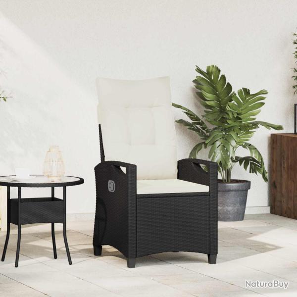 Chaise de inclinable Noir et Cr�me 56 x 60 x 112 cm
