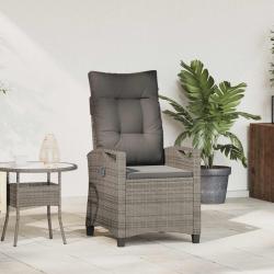 Chaise de inclinable Gris et Gris fonc&eacute; 56 x 60 x 112 cm