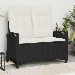 Banc de avec oreiller Noir et Cr&egrave;me 105 x 60 x 112 cm