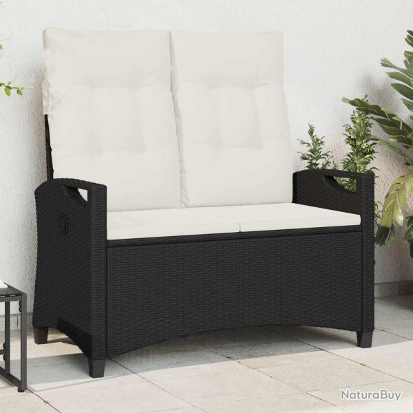 Banc de avec oreiller Noir et Cr�me 105 x 60 x 112 cm