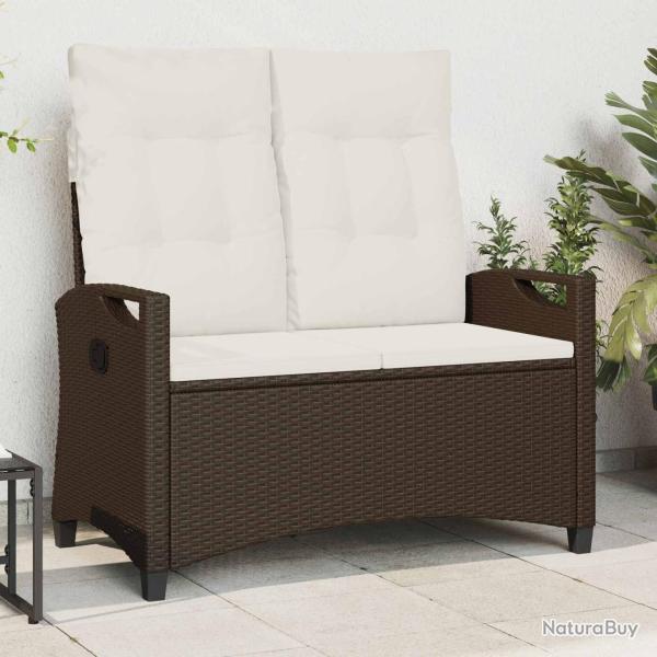Banc de avec oreiller Marron et Cr�me 105 x 60 x 112 cm