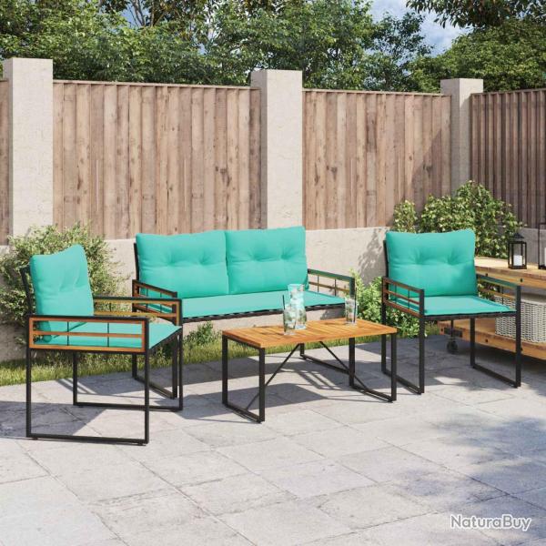 Ensemble de meubles d'ext�rieur avec coussin 4 pcs Turquoise