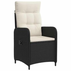 Chaise de inclinable Noir et blanc cr&egrave;me