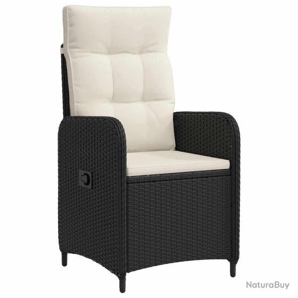 Chaise de inclinable Noir et blanc cr�me