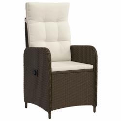 Chaise de inclinable Marron et cr&egrave;me blanche