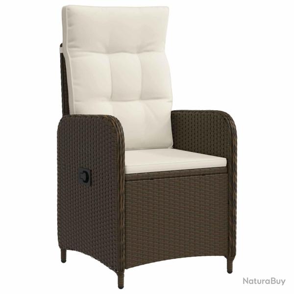 Chaise de inclinable Marron et cr�me blanche