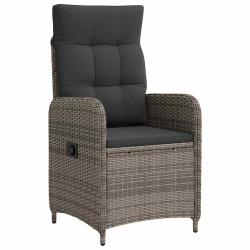 Chaise de inclinable Gris et Gris fonc&eacute;