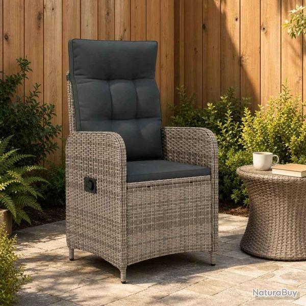 Chaise de inclinable Gris et Gris fonc�