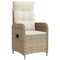 Chaise de inclinable Beige et blanc cr&egrave;me