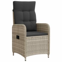 Chaise de inclinable Gris clair et gris fonc&eacute;
